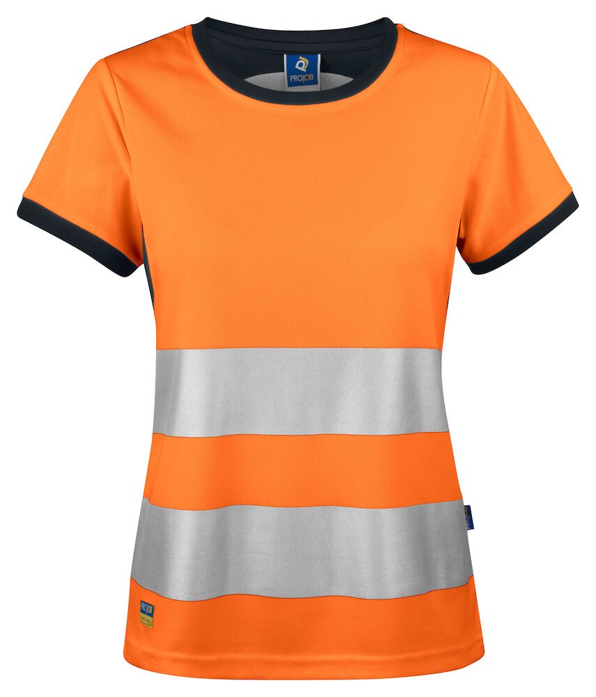 6012 SIGNALISATIE T-SHIRT EN ISO 20471 KLASSE 2 DAMES Oranje/Zwart XL