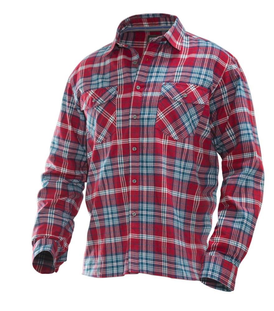 Jobman - 5138 Flannel Shirt Grijs/Oranje M